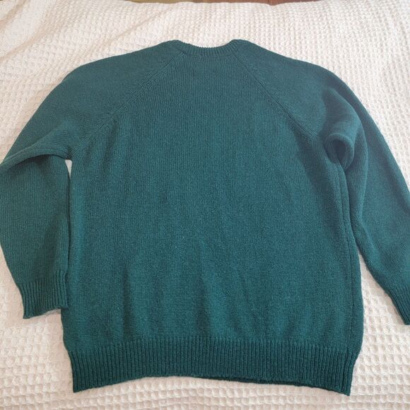 VTG‎ Highland Glen Sweater Mens L Forest Green Pure New Wool Pullover Scotland - Picture 2 of 11